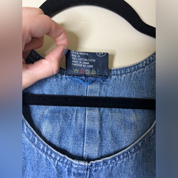 Vintage Denim Jumper Dress with Pockets - Picture 6 of 6